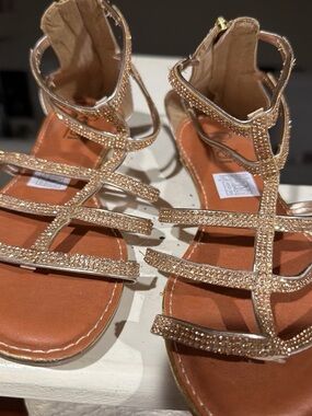 Women’s Gold Rhinestone Gladiator Sandals